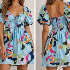 A New Day Floral Puff Sleeve Dress - Medium